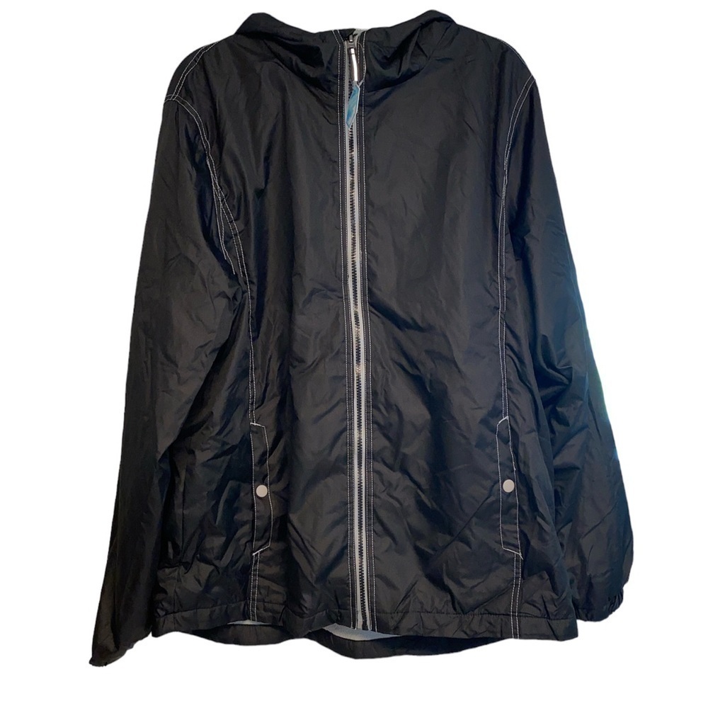 Whale Tail jacket wind/water resistant full zip front hooded size large NWT